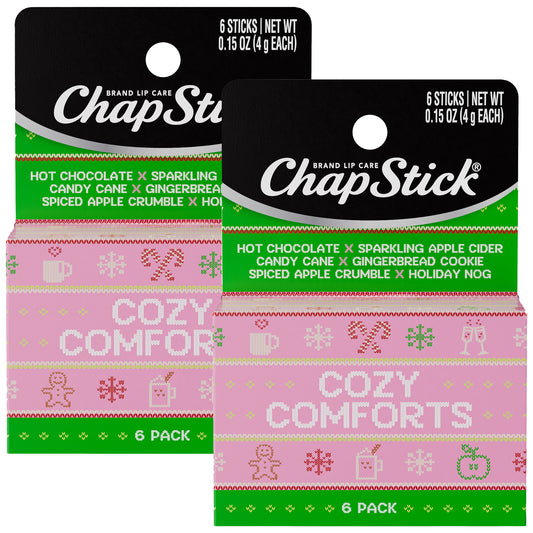 ChapStick Cozy Comforts Holiday Lip Balm Packs (12 Sticks), Stocking Stuffer