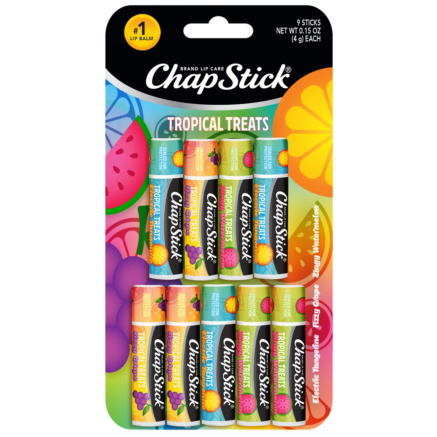 ChapStick Tropical Treats Lip Balm Variety 3-Packs (9 Sticks)