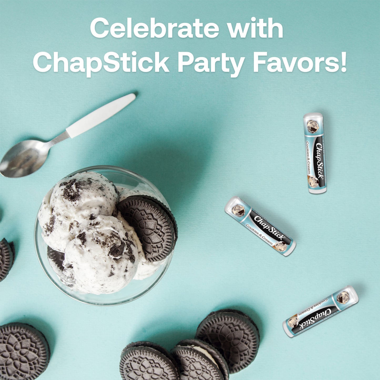 ChapStick Ice Cream Social Party Favor Lip Balm Pack, Cookies & Cream, Fun Party Favors, 3 Gift Packs (36 Sticks)