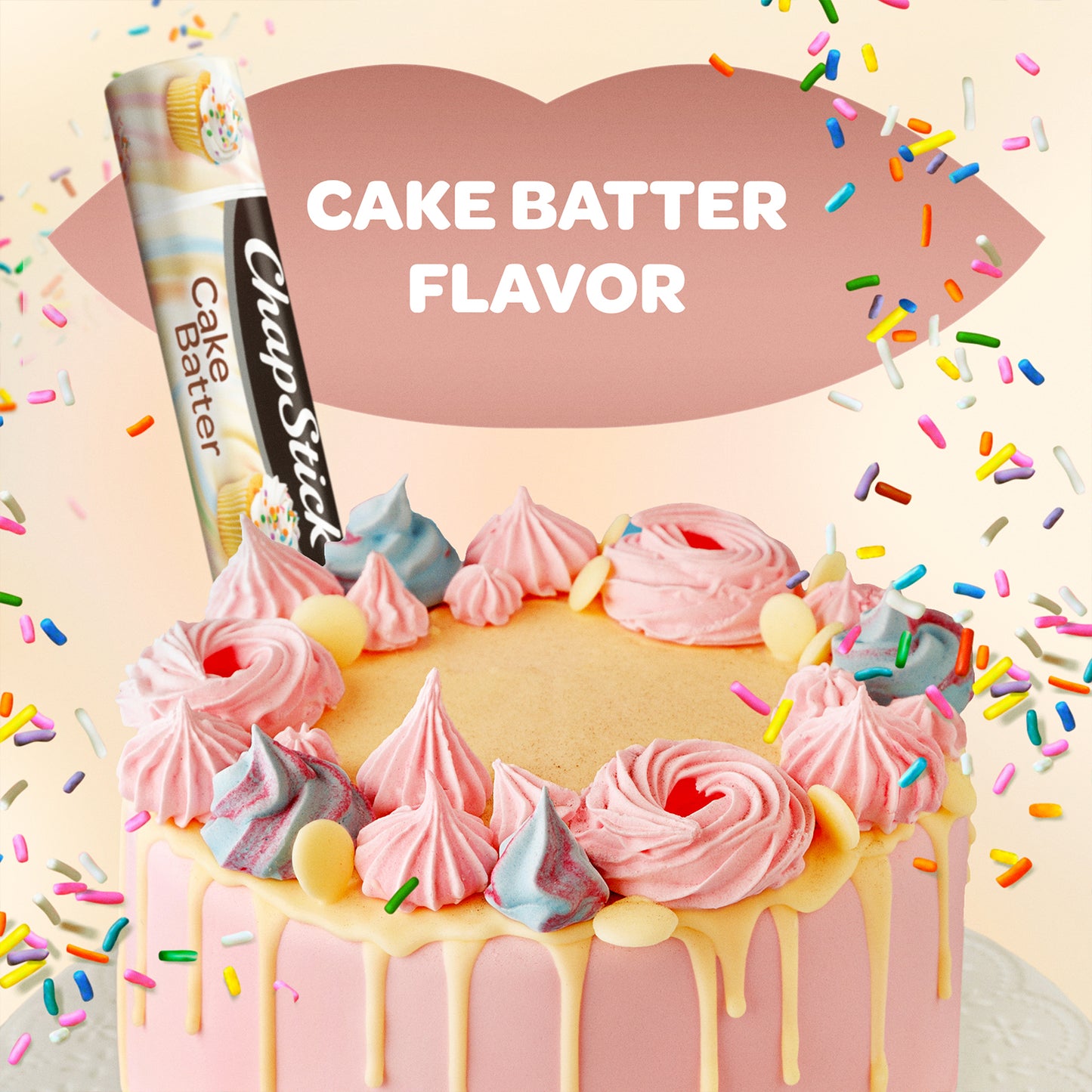 ChapStick Lip Balm, Cake Batter Lip Moisturizer, Fun & Yummy, Party Favors, Gift Pack, 3 Tubes