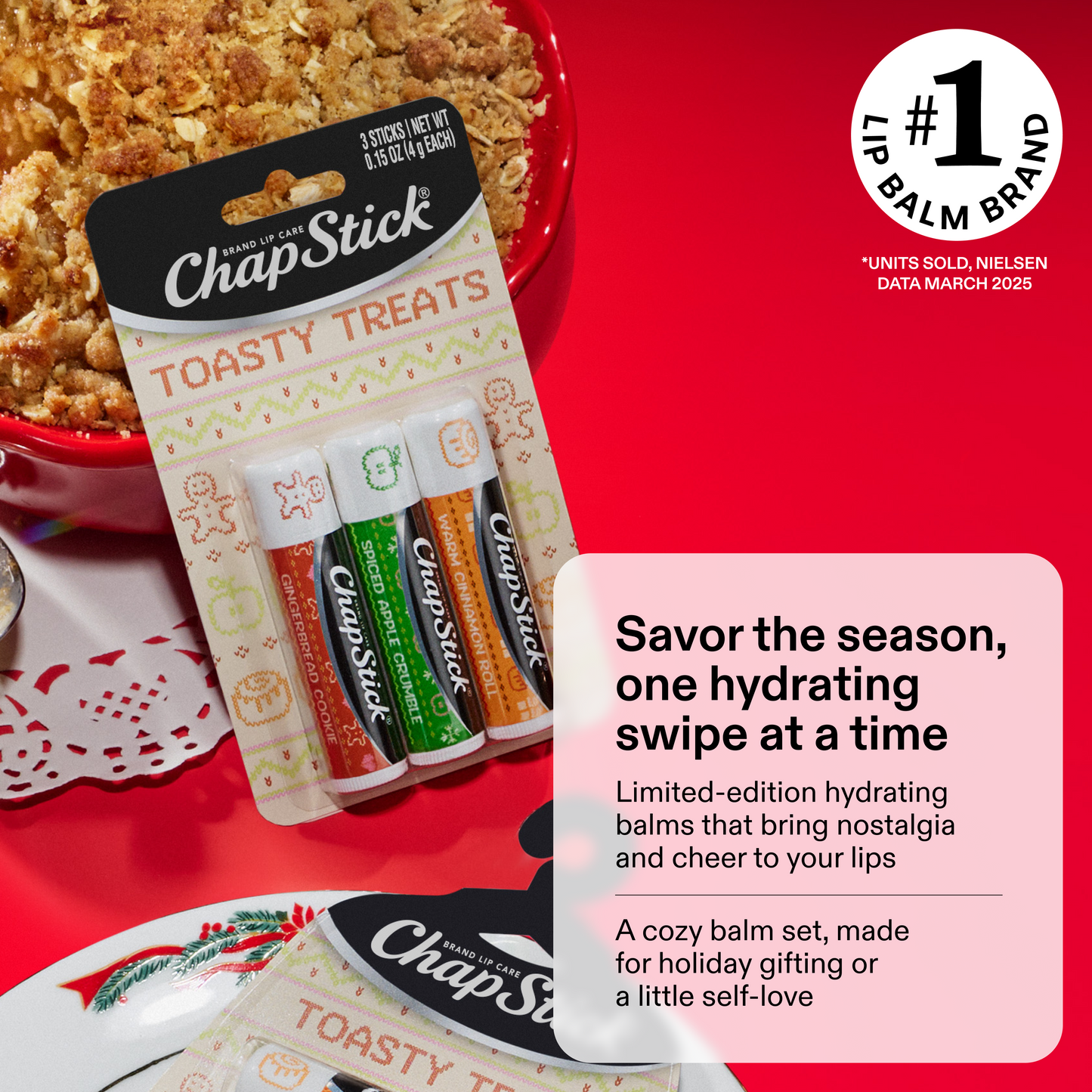 ChapStick Holiday Lip Balm Packs, Sips & Snuggles + Toasty Treats (6 Sticks), Stocking Stuffers