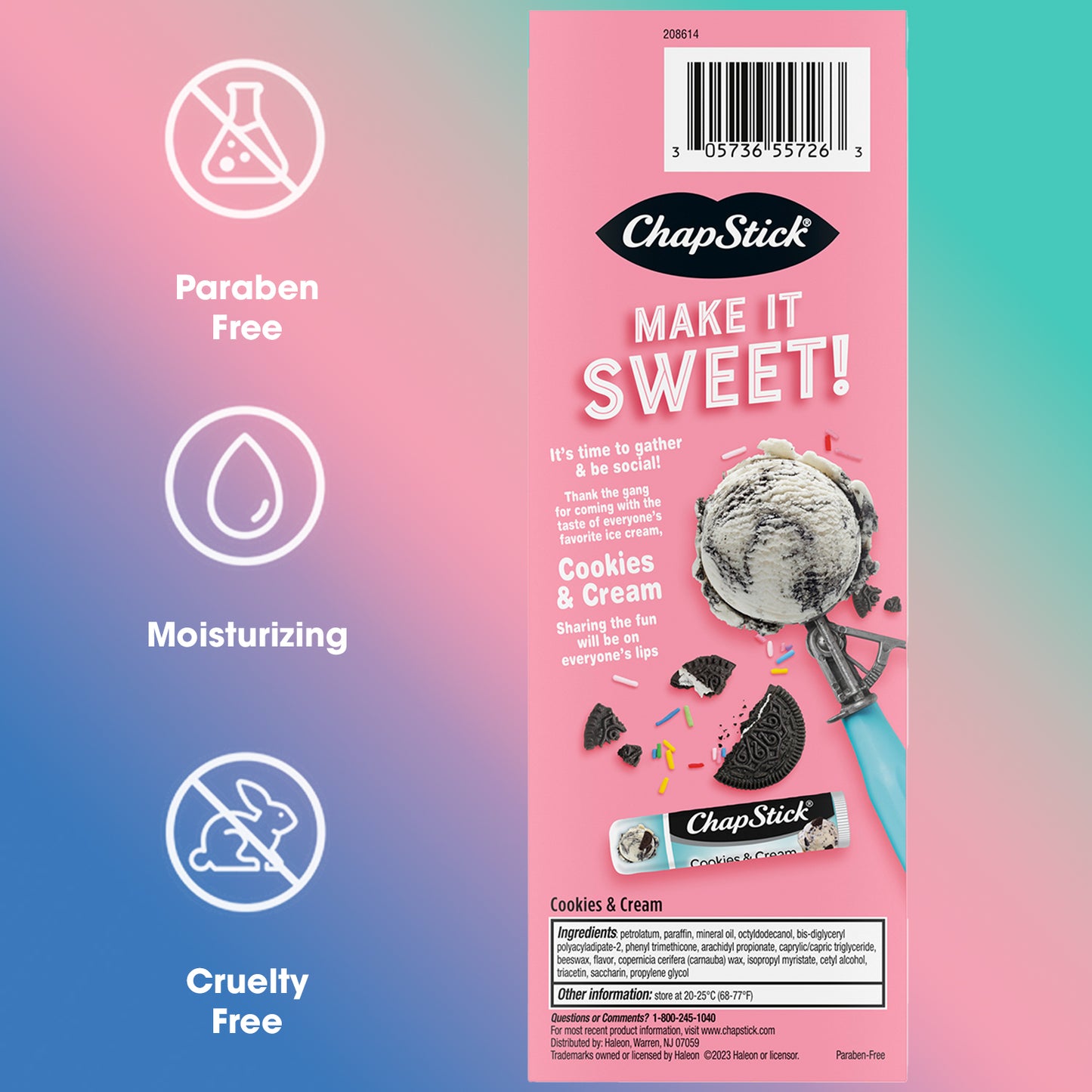 ChapStick Ice Cream Social Party Favor Lip Balm Pack, Cookies & Cream, Fun Party Favors, Gift Pack (12 Sticks)