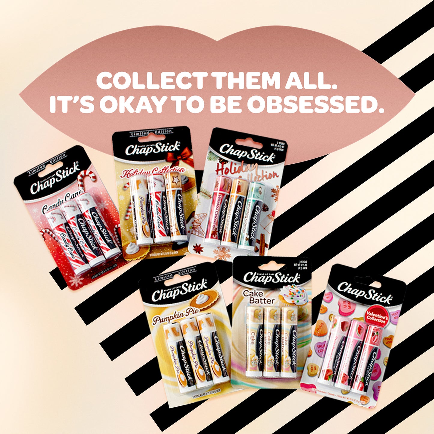 ChapStick Lip Balm, Cake Batter Lip Moisturizer, Fun & Yummy, Party Favors, Gift Pack, 3 Tubes
