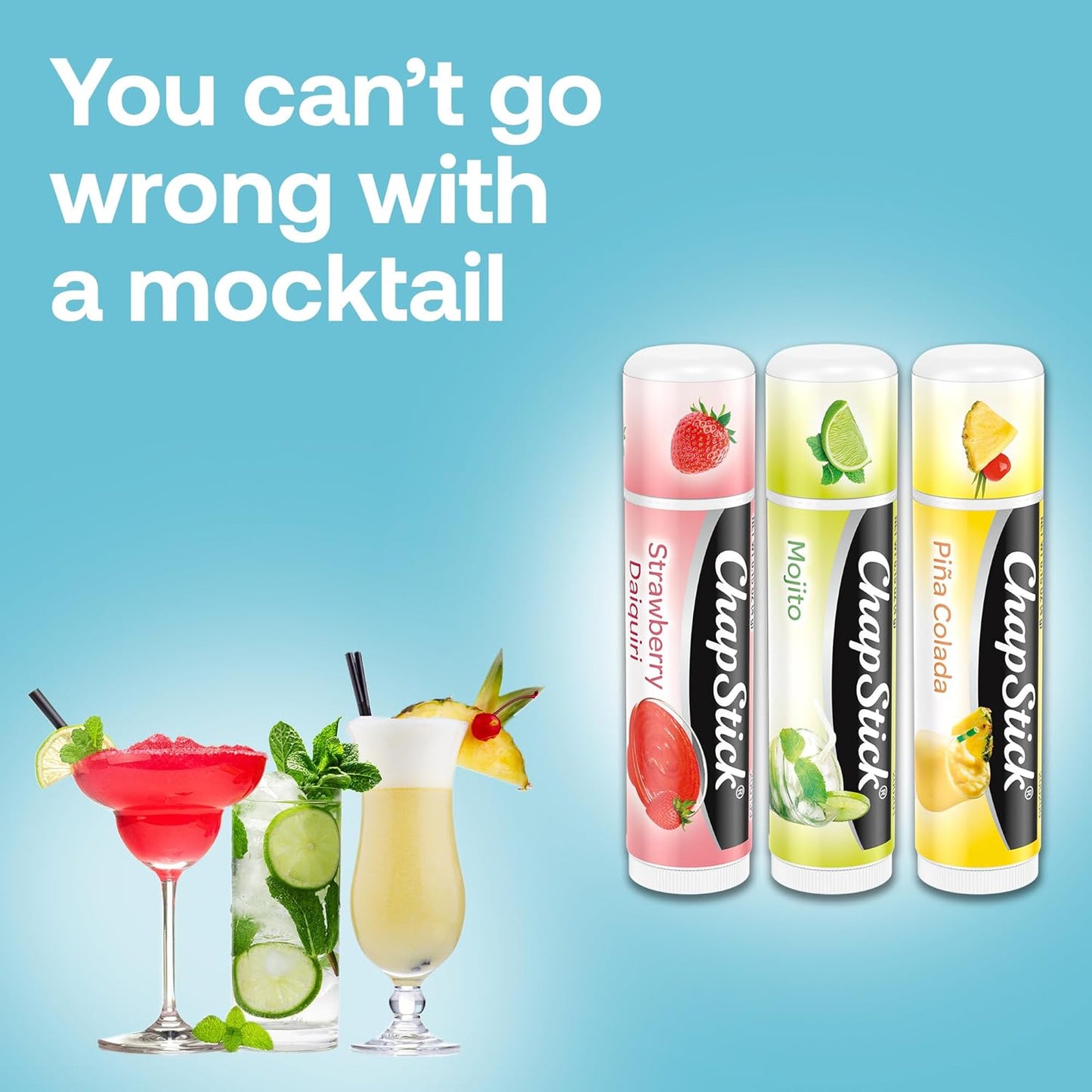 ChapStick Summer Vibes 9-Pack – Tropical Paradise, Mocktail, and I Love Summer Lip Balm Collections, Stocking Stuffers, 0.15 Ea