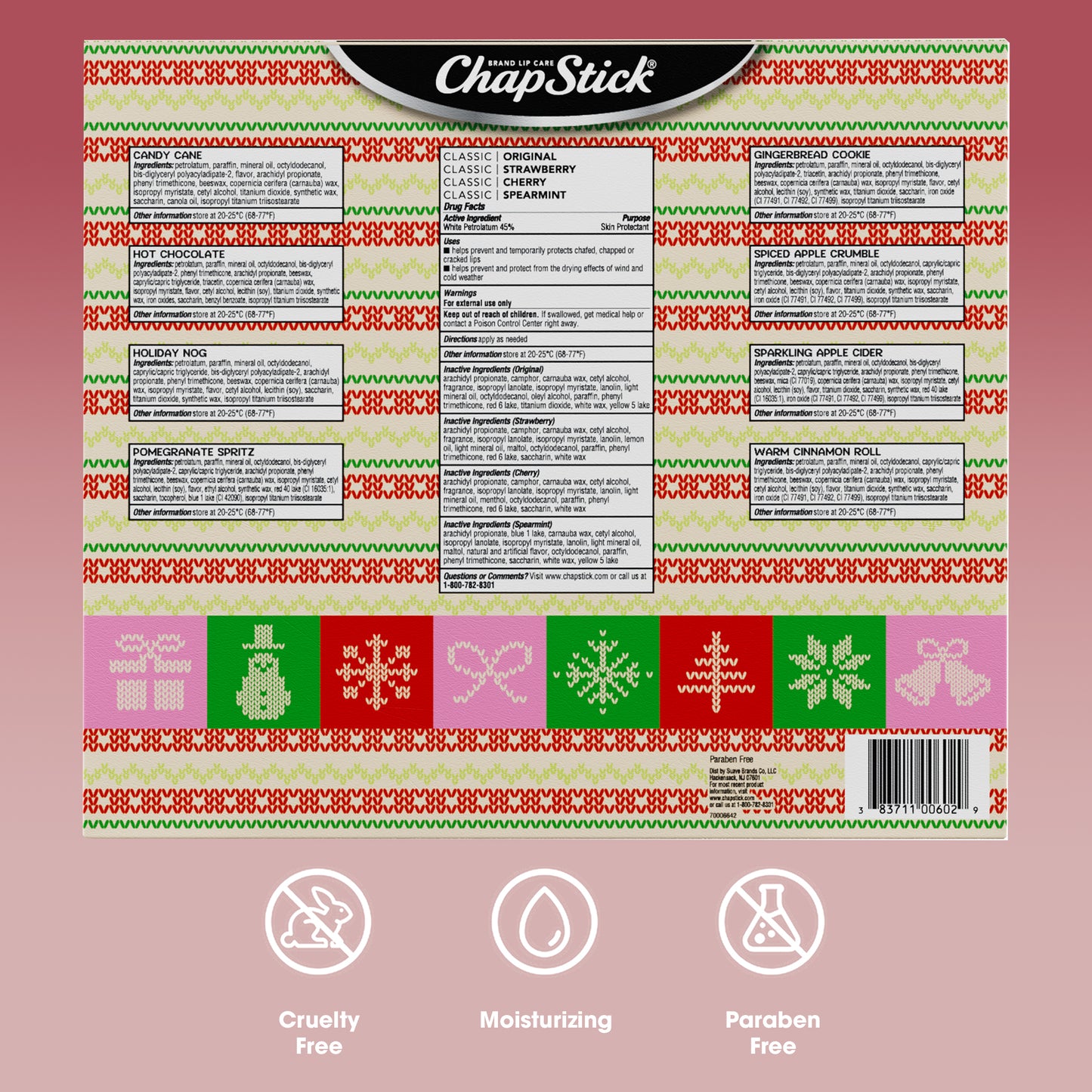 ChapStick Limited Edition 12 Days Advent Calendar Lip Balm Holiday Gift Set, (12 Sticks)