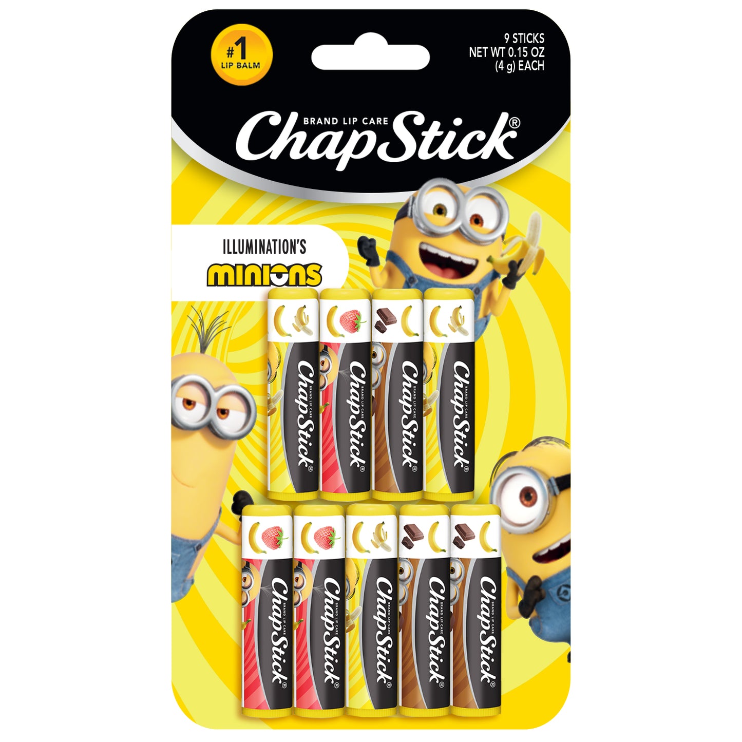 ChapStick Minions Banana-Nana Lip Balm Variety 3-Packs (9 Sticks)