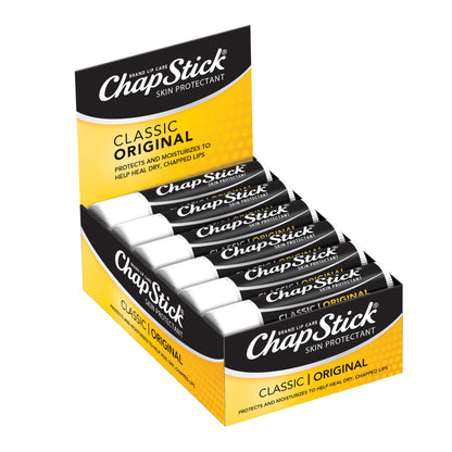 ChapStick Lip Balm, Classic Original, 12-Count in 1 Box – Lip Moisturizer, Christmas Gifts, Stocking Stuffers, .15 Oz Ea
