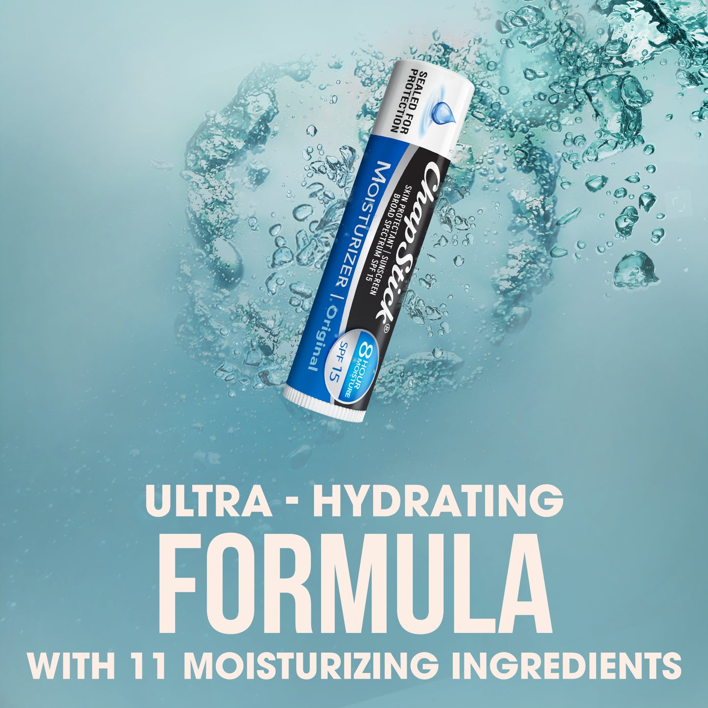 ChapStick Lip Balm, Original + SPF 15 Sun Protection, 8H Lip Moisturizer, 12 Tubes