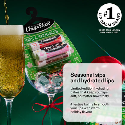 ChapStick Holiday Lip Balm Packs, Sips & Snuggles + Toasty Treats (8 Sticks), Stocking Stuffers