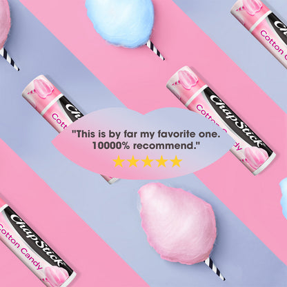 ChapStick Lip Balm, Cotton Candy Lip Moisturizer, Fun & Yummy, 12 Tubes
