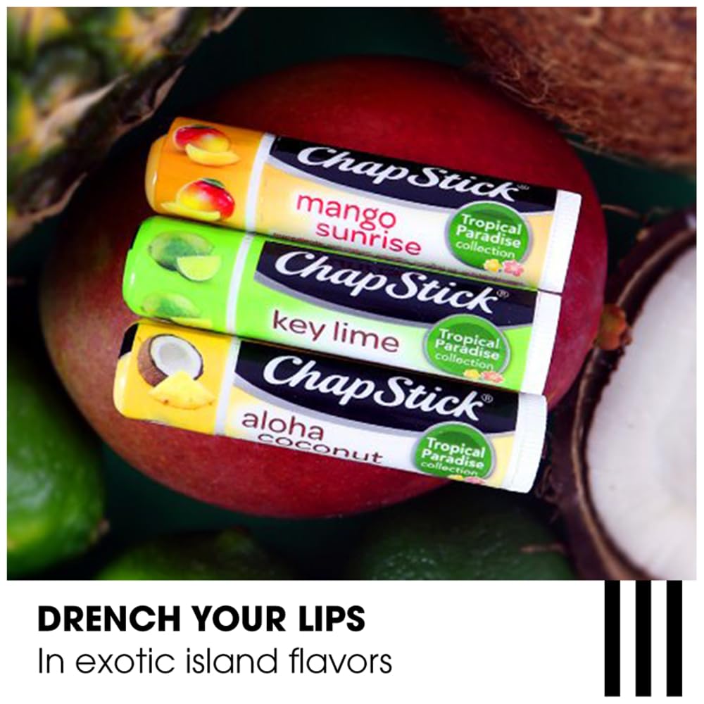 ChapStick Summer Vibes 9-Pack – Tropical Paradise, Mocktail, and I Love Summer Lip Balm Collections, Stocking Stuffers, 0.15 Ea