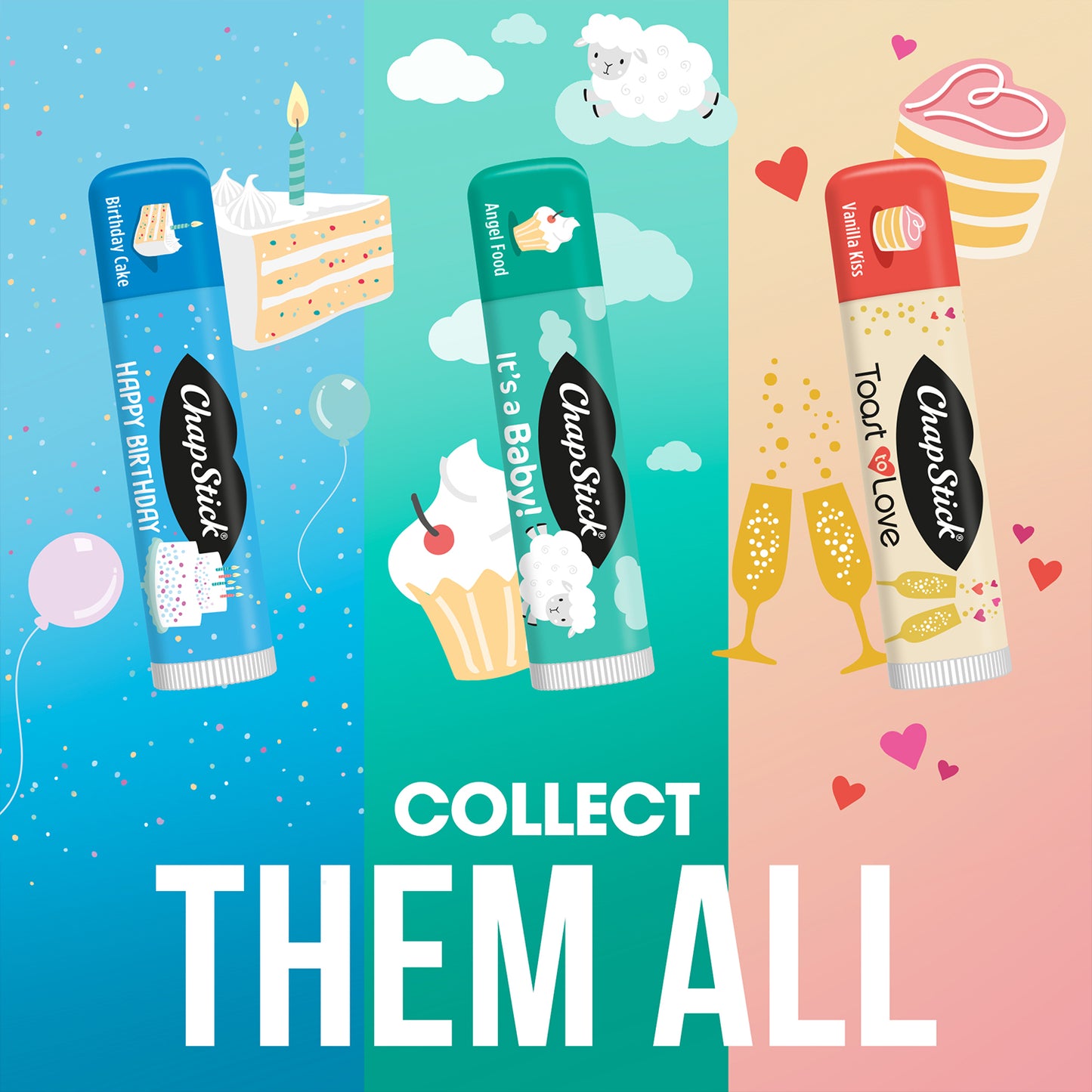 ChapStick Toast to Love Party Favor Lip Balm Pack, Vanilla Kiss, Engagement & Wedding Party Favors, Gift Pack (10 Sticks)